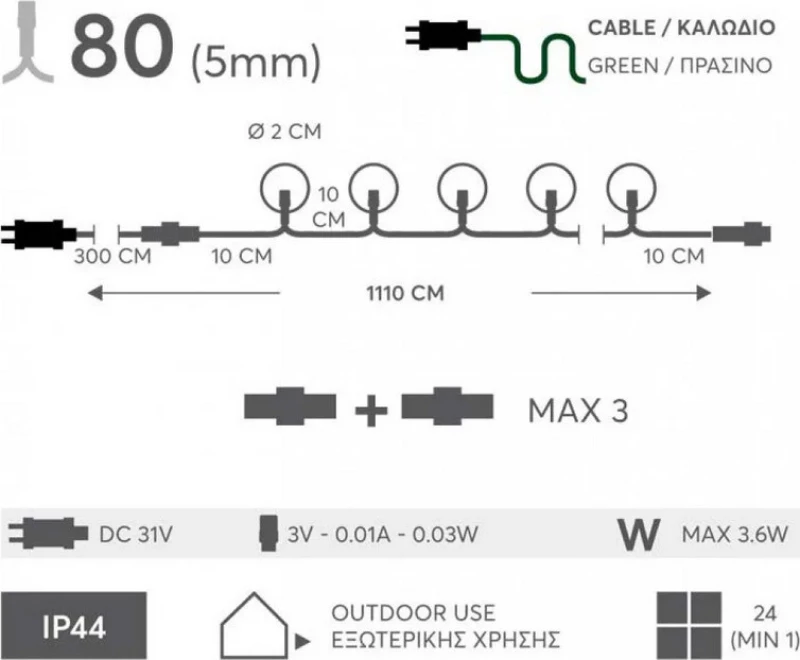 Σειρά 80 led 600-11913 Eurolamp