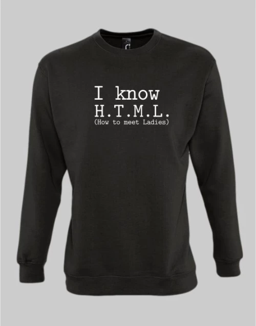 I know HTML Sweatshirt - BLACK