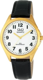 Q&Q C192J104Y Black Leather Strap
