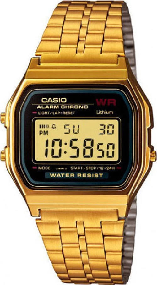 Casio Ψηφιακό Ρολόι με Μεταλλικό Μπρασελέ σε Χρυσό χρώμα
