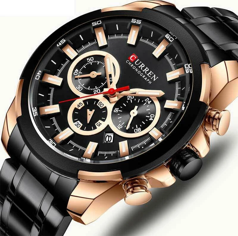 Ανδρικό Ρολόι Curren 8361 με χρονογράφους Black