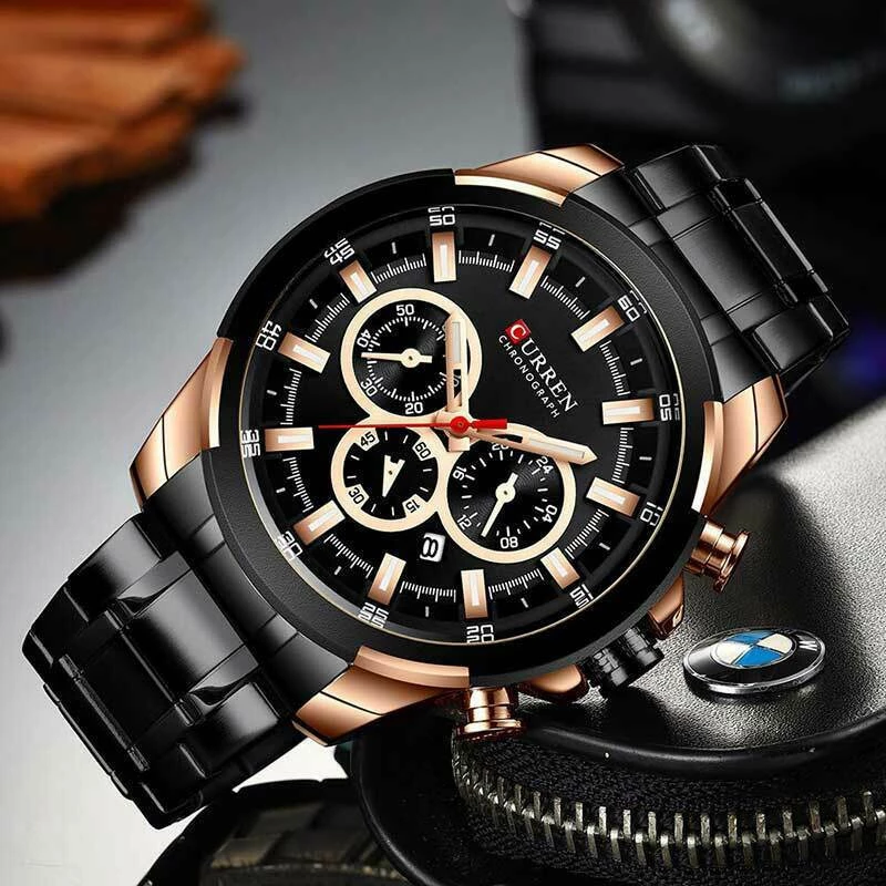 Ανδρικό Ρολόι Curren 8361 με χρονογράφους Black
