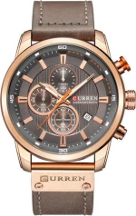 CURREN 8291 Men'S Calendar Watch - Gold Coffee