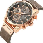 CURREN 8291 Men'S Calendar Watch - Gold Coffee