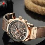 CURREN 8291 Men'S Calendar Watch - Gold Coffee