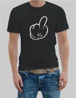 Mickey Mouse Finger t-shirt - BLACK