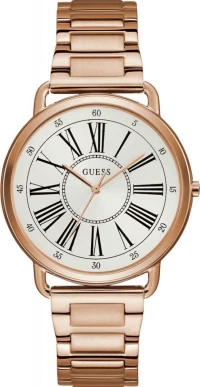 Guess Guess Γυναικείο Ρολόι Μρασελέ Ρόζ Χρυσό W1149L3