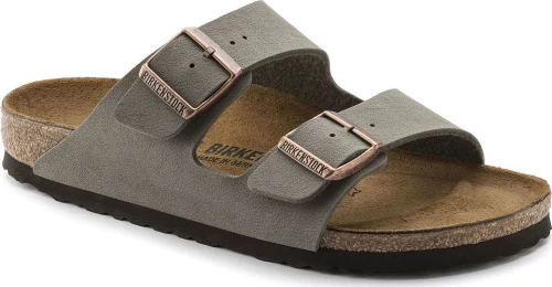 Birkenstock Arizona Birko-Flor Nubuck Stone Regular Fit