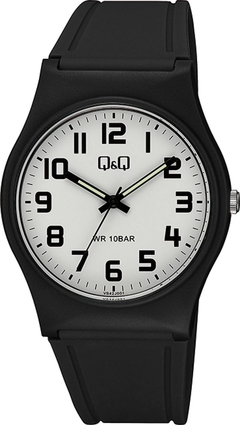 Q&Q Vs42J001Y Black Rubber Strap