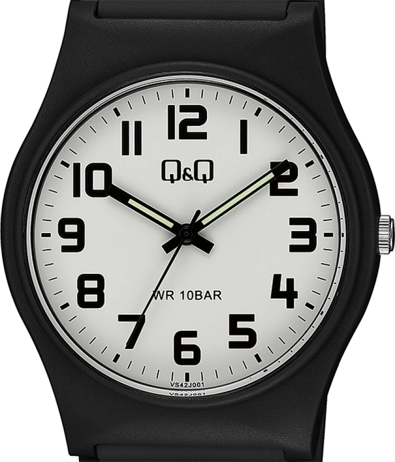 Q&Q Vs42J001Y Black Rubber Strap