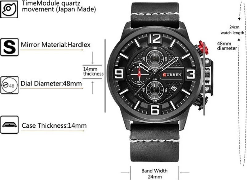 Curren 8278 Black / Black