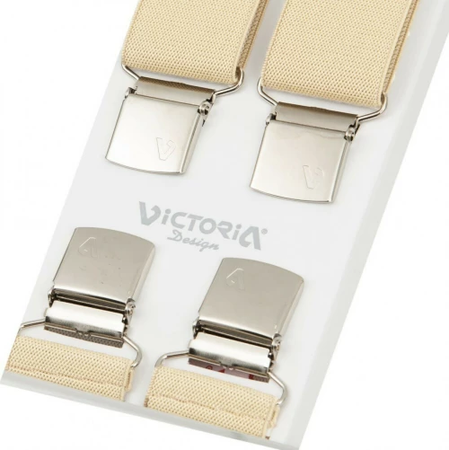 Τιράντες Unisex 36mm με 4 κλίπς Victoria Εκρού