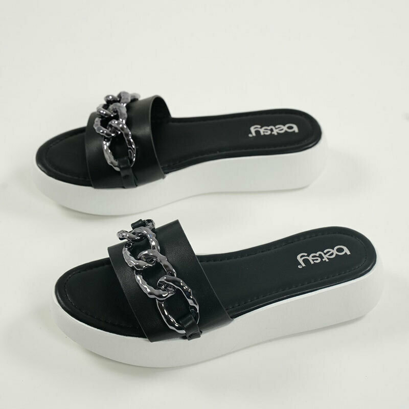 Παντόφλα Με Αλυσίδα Betsy 917002/04-03E Μαύρο