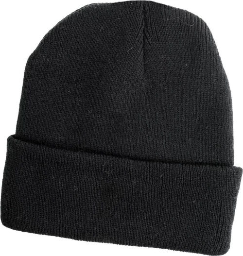 Σκούφος μαύρος ακρυλικός με fleece επένδυση