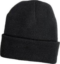 Σκούφος μαύρος ακρυλικός με fleece επένδυση
