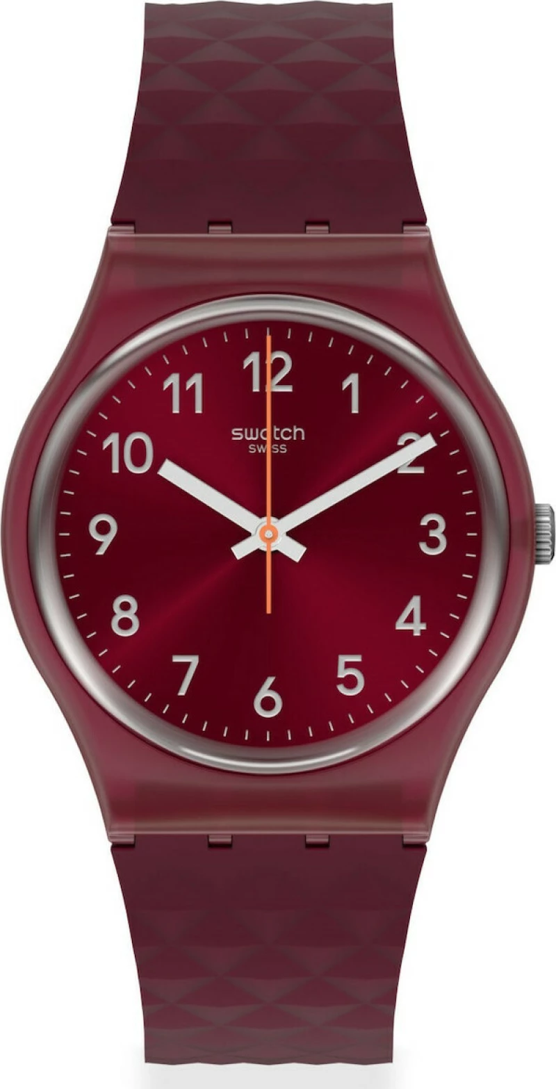 Swatch Rednel Gr184 Red Silicone Strap