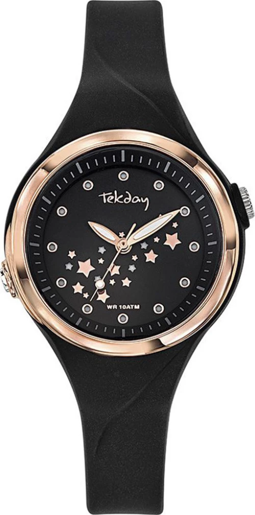 TEKDAY 654678 Black Rubber Strap