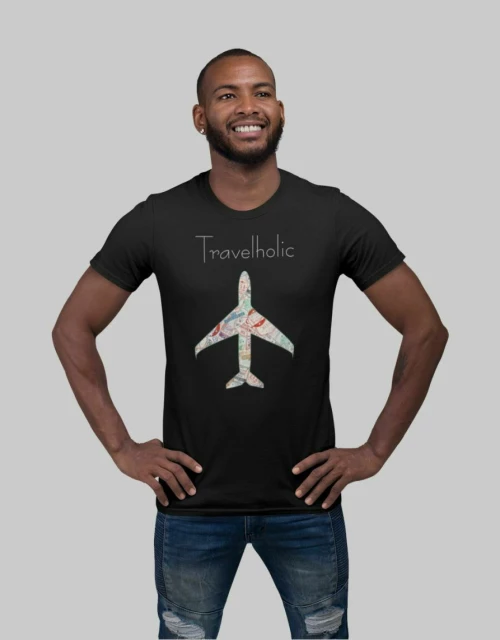 Travelholic t-shirt - BLACK