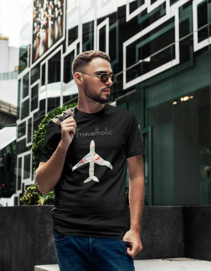 Travelholic t-shirt - BLACK