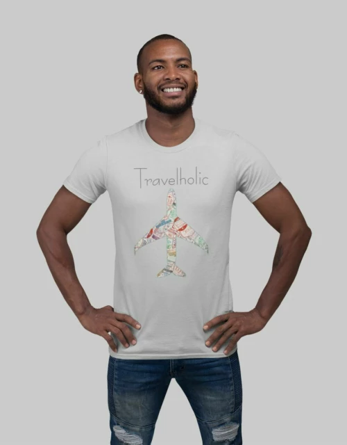 Travelholic t-shirt - GREY MELANGE