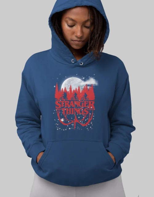 Stranger Things Upside Down W Hoodie - FRENCH NAVY