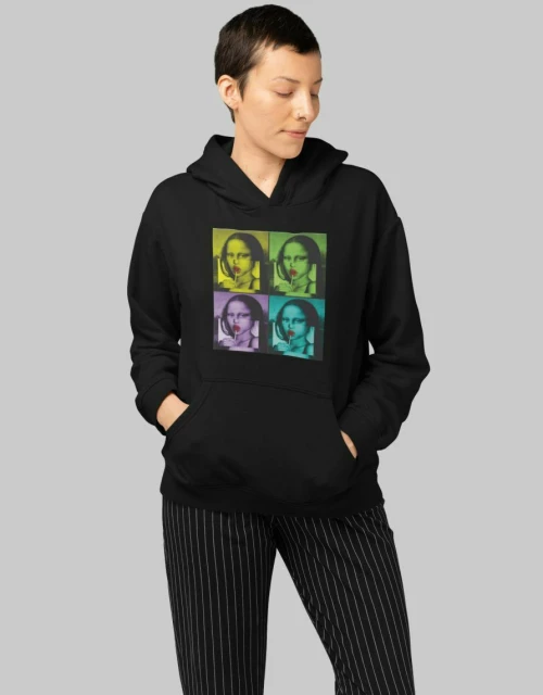 Mona Lisa Φούτερ με κουκούλα W - BLACK