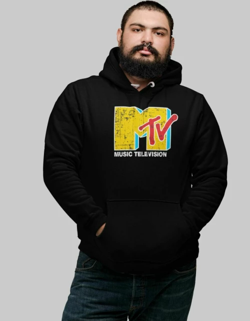 MTV Φούτερ με κουκούλα - BLACK