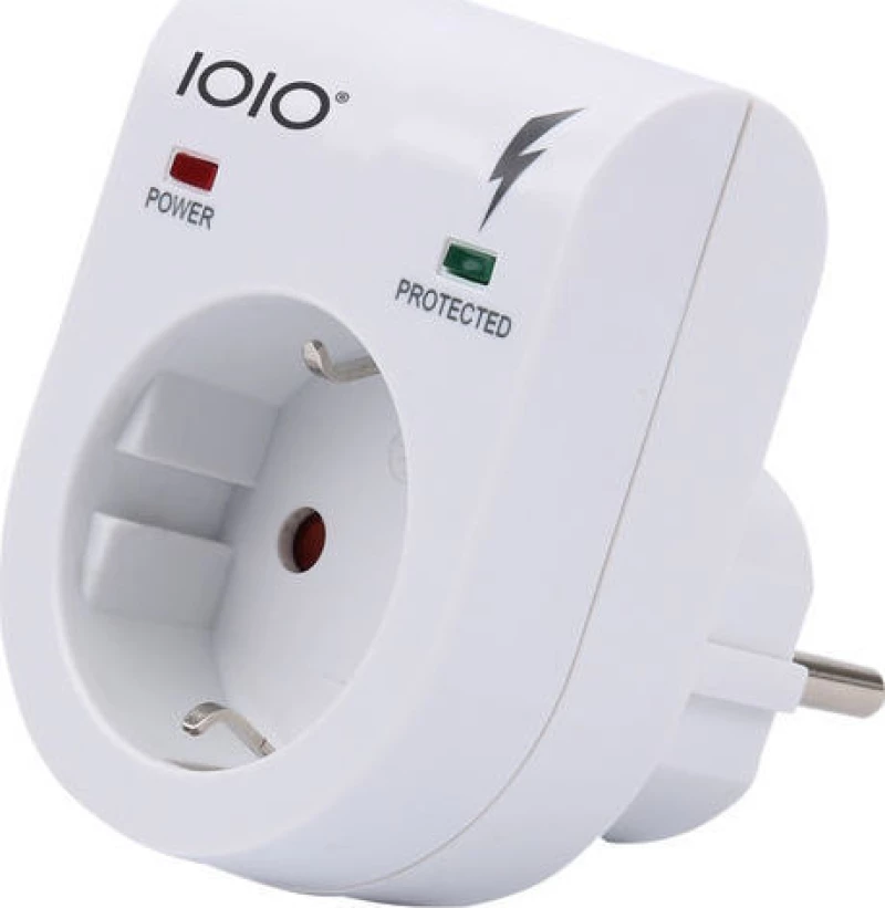 Olympia Ioio Sd 2100S Λευκή Μονή Πρίζα Με Προστασία Υπέρτασης