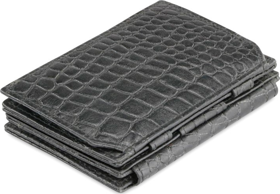 Garzini Magistrale Coin Wallet - Croco - Μαύρο