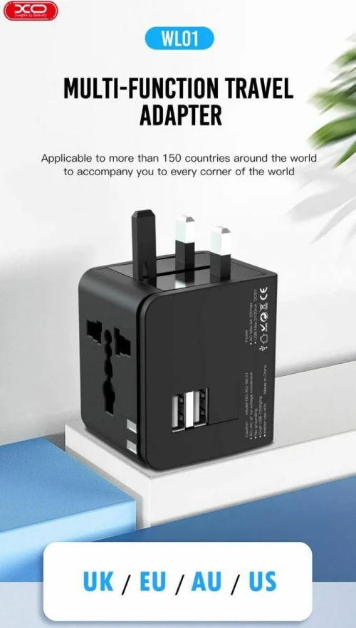 Xo Wl01 Travel Charger Uk / Eu / Us Black