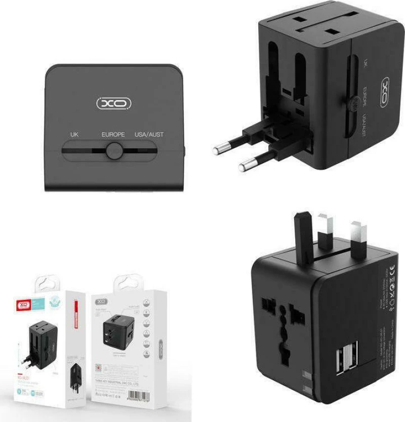 Xo Wl01 Travel Charger Uk / Eu / Us Black