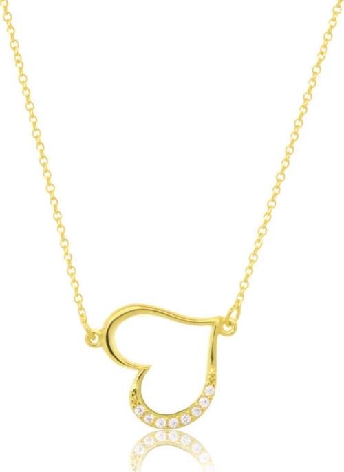 Κολιέ επίχρυσο καρδιά από ασήμι 925