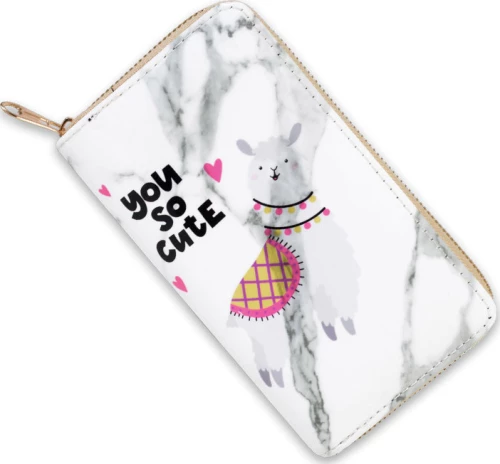 [ PG26-1 ] GTS MODA So Cute Llama Marble Wallet - Τεχνόδερμα - Πολύχρωμο