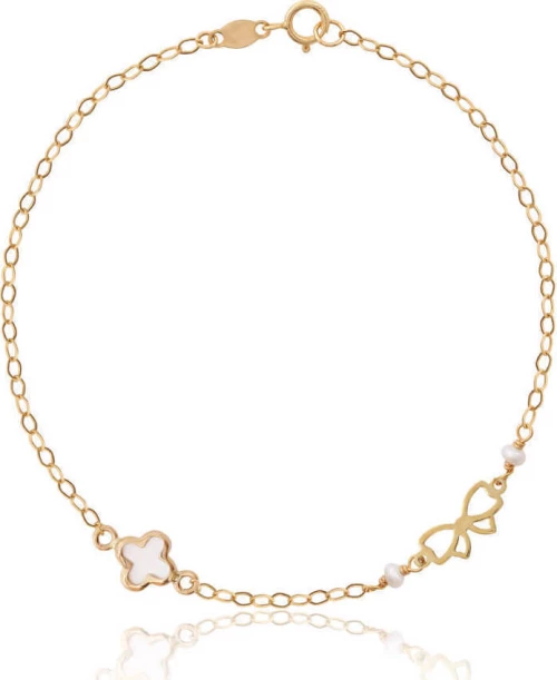 Χρυσό βραχιόλι φιόγκος 9Κ