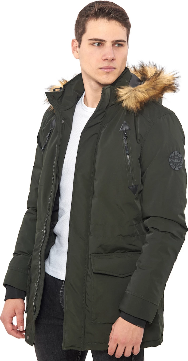 Vainas Leather Apollon Μπουφάν Παρκά για Χειμώνα Χακί