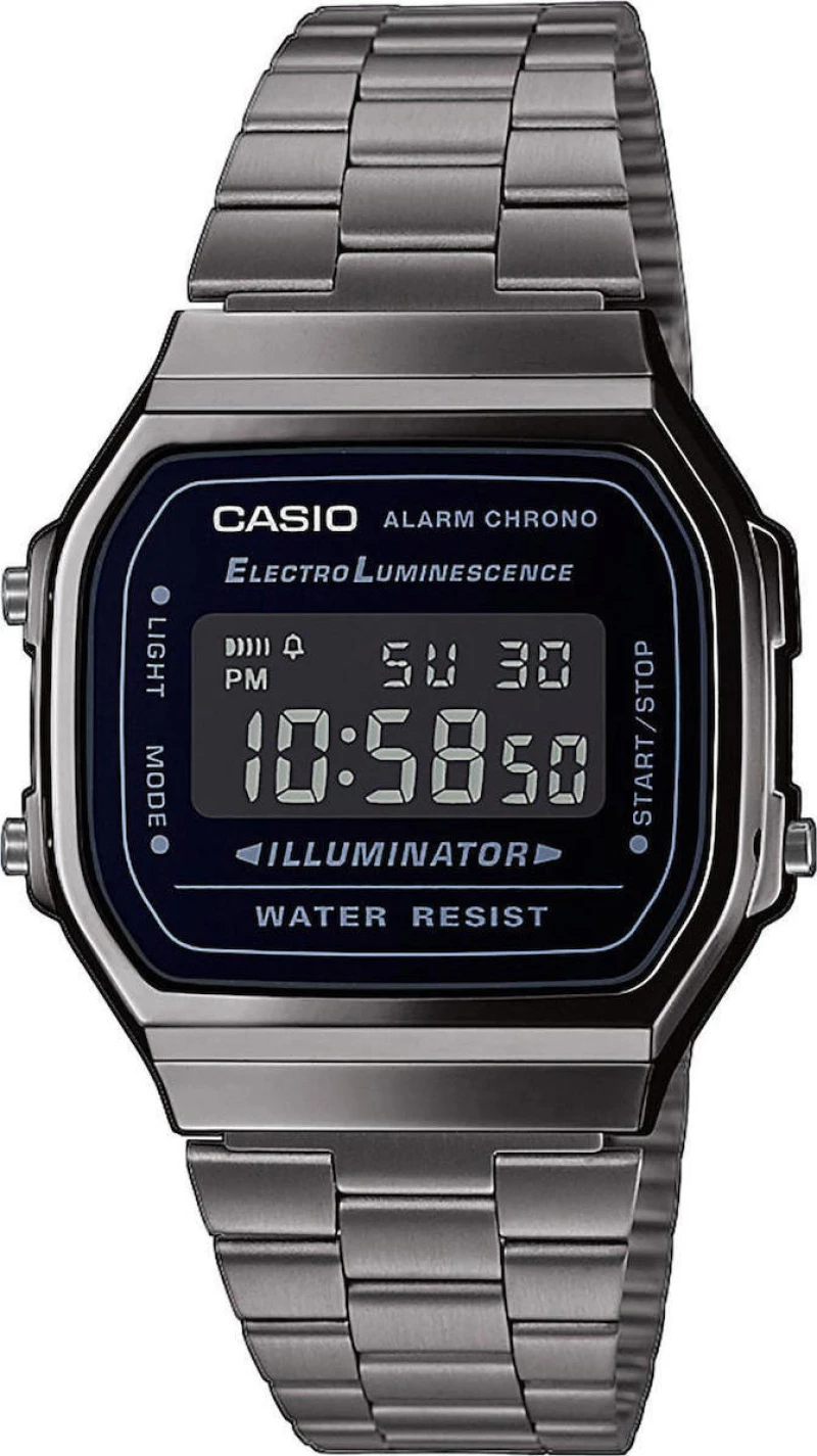 Casio Ψηφιακό Ρολόι με Μεταλλικό Μπρασελέ σε Ασημί χρώμα