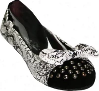 Μπαλαρίνα Footzyfolds Bali Rivet white-black