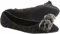 Μπαλαρίνα γυναικεία Footzyfolds Bouclet Black
