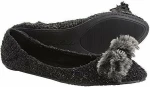Μπαλαρίνα γυναικεία Footzyfolds Bouclet Black
