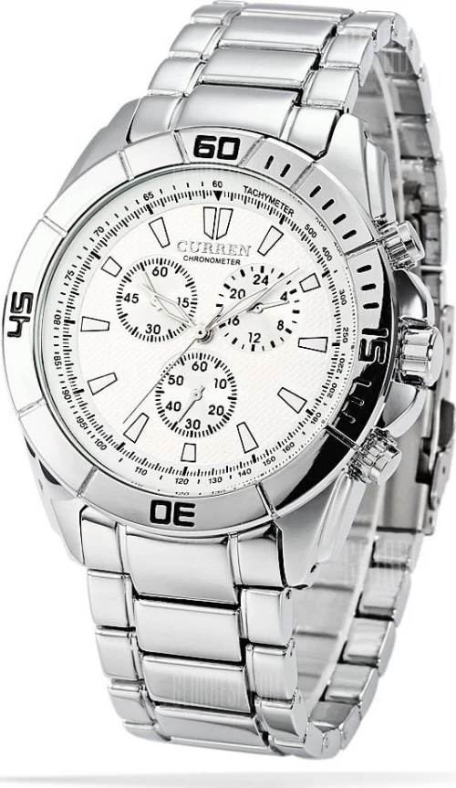Curren 8044 Silver / White