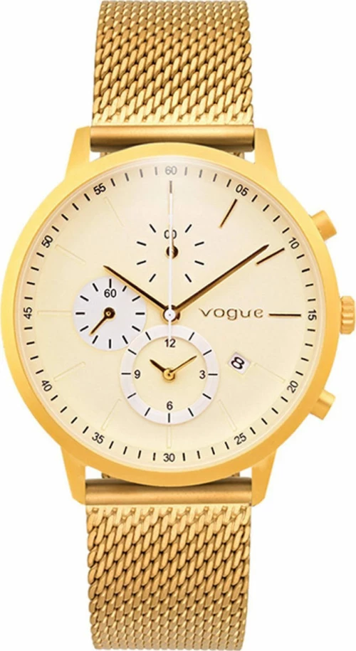 VOGUE Unisex Chronograph Gold Stainless Steel Bracelet