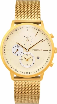 VOGUE Unisex Chronograph Gold Stainless Steel Bracelet