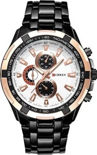 Curren 8023 Black / White / Gold