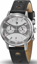 LIP 671801 Ralley Fred Lip Black Leather Chronograph