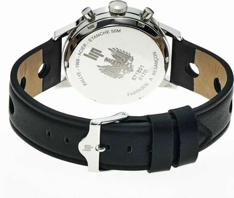 LIP 671801 Ralley Fred Lip Black Leather Chronograph