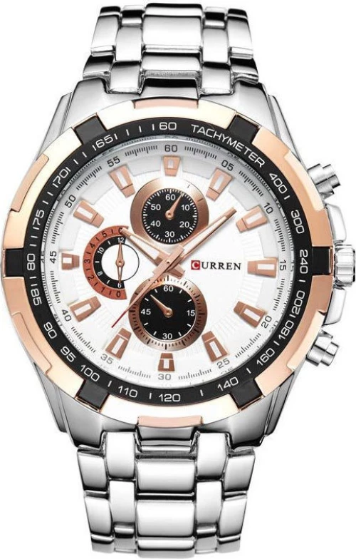 Curren 8023 Silver / White / Rose Gold