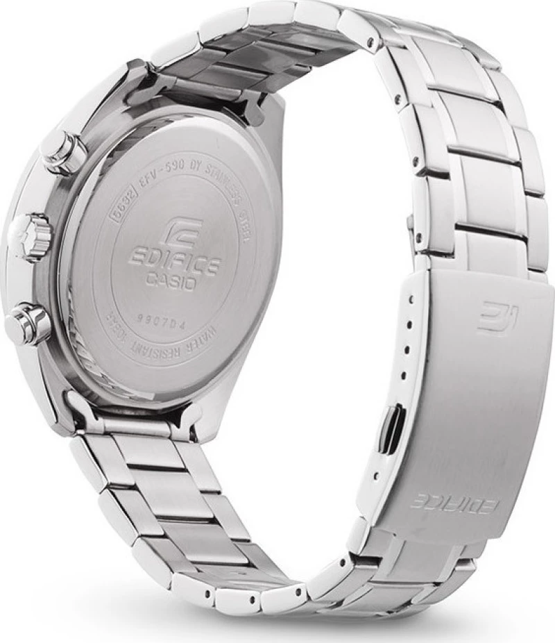 Casio Ρολόι Χρονογράφος με Μεταλλικό Μπρασελέ σε Ασημί χρώμα