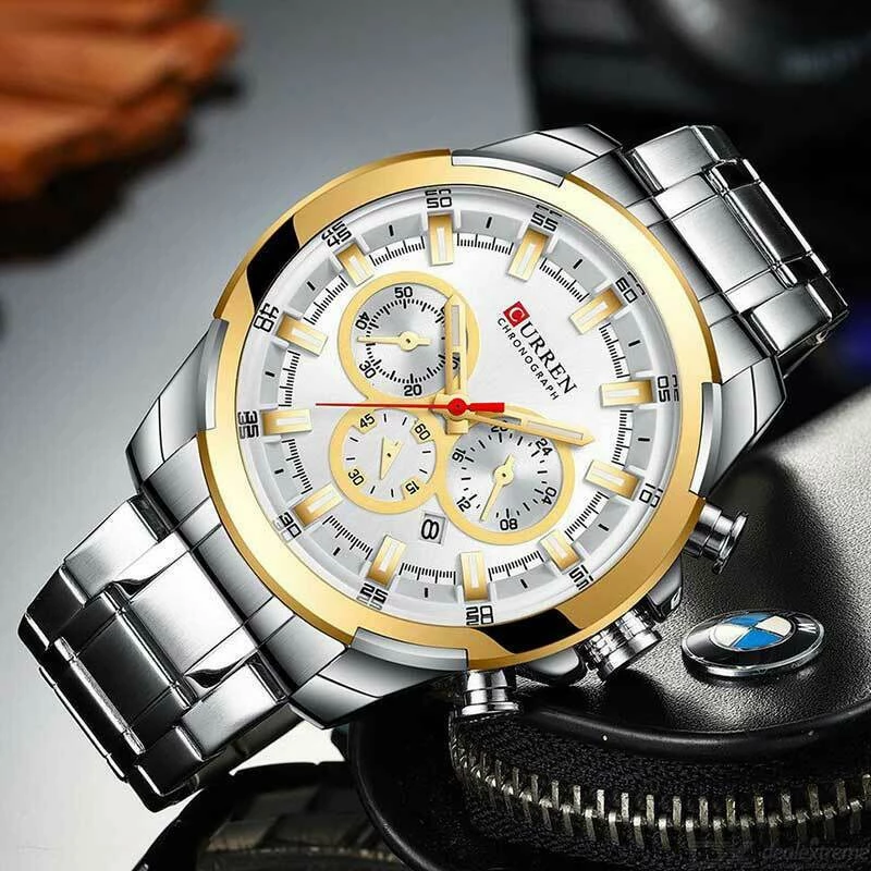 Ανδρικό Ρολόι Curren 8361 με χρονογράφους Silver-White