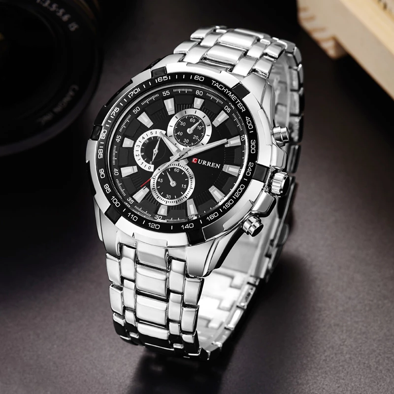 Curren 8023 Silver / Black