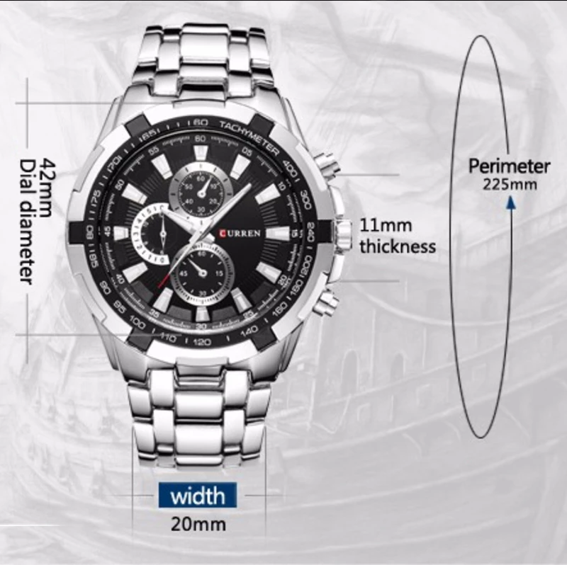 Curren 8023 Silver / Black